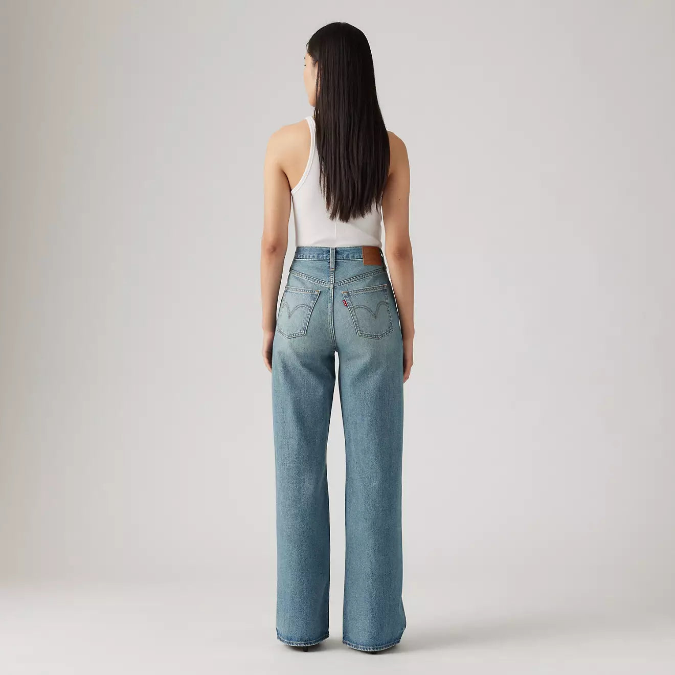 medium wash ribcage wide leg women's jeans by Levi's