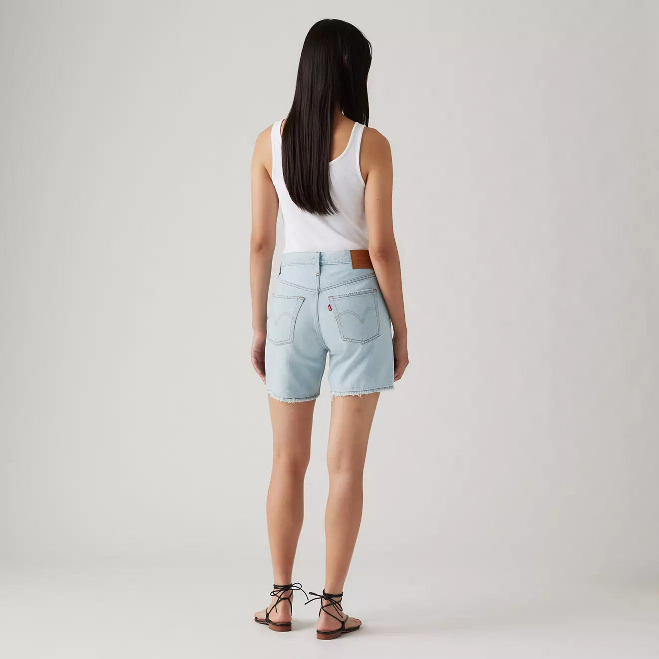 Shop women's denim shorts for summer at Harbour Thread boutique! New arrivals include the Levi's 501 Mid Thigh Lightweight Women's Shorts.