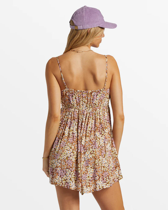 Back view of Billabong's Day Glow Romper in the color Toasted Coconut