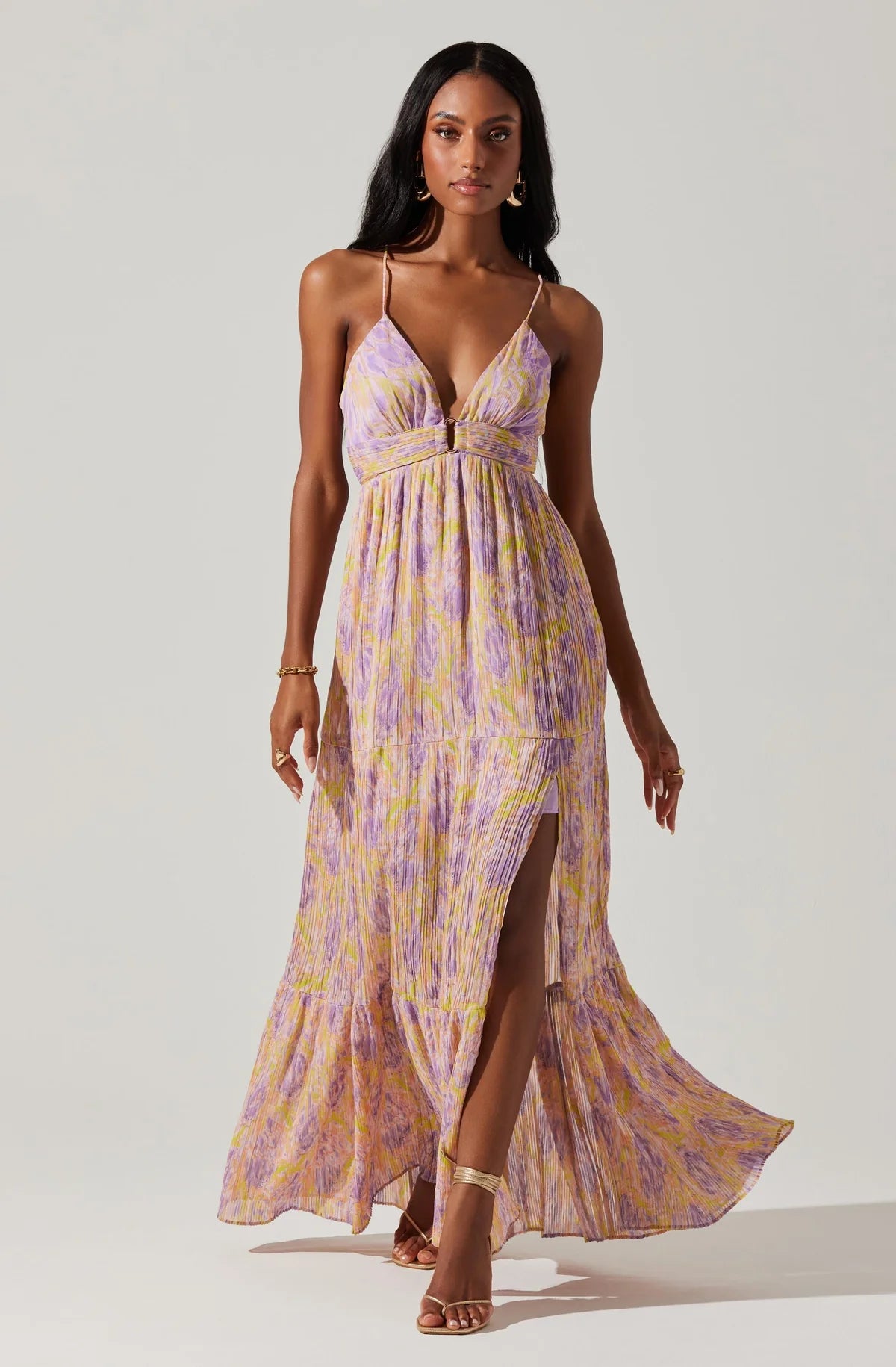 Floral purple maxi dress hotsell