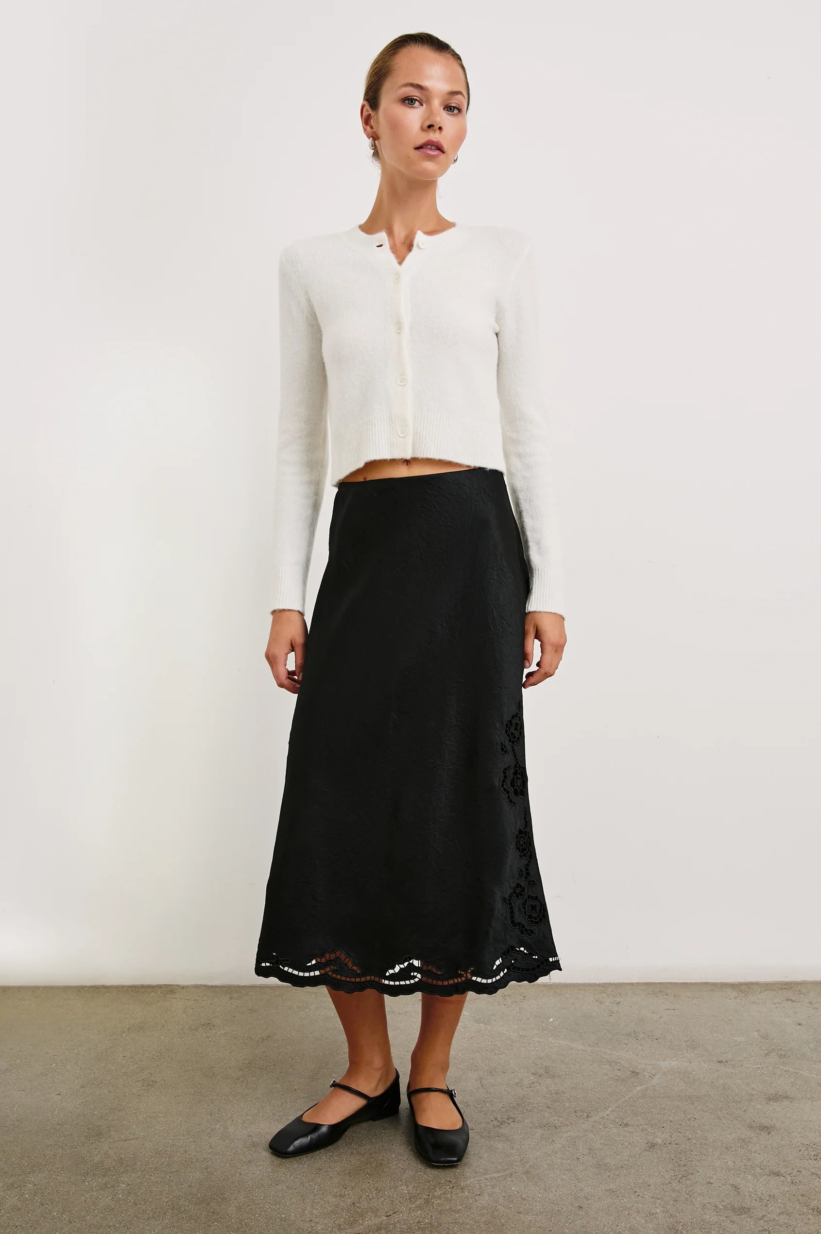 Rails Anya Skirt - Black Eyelet | Harbour Thread
