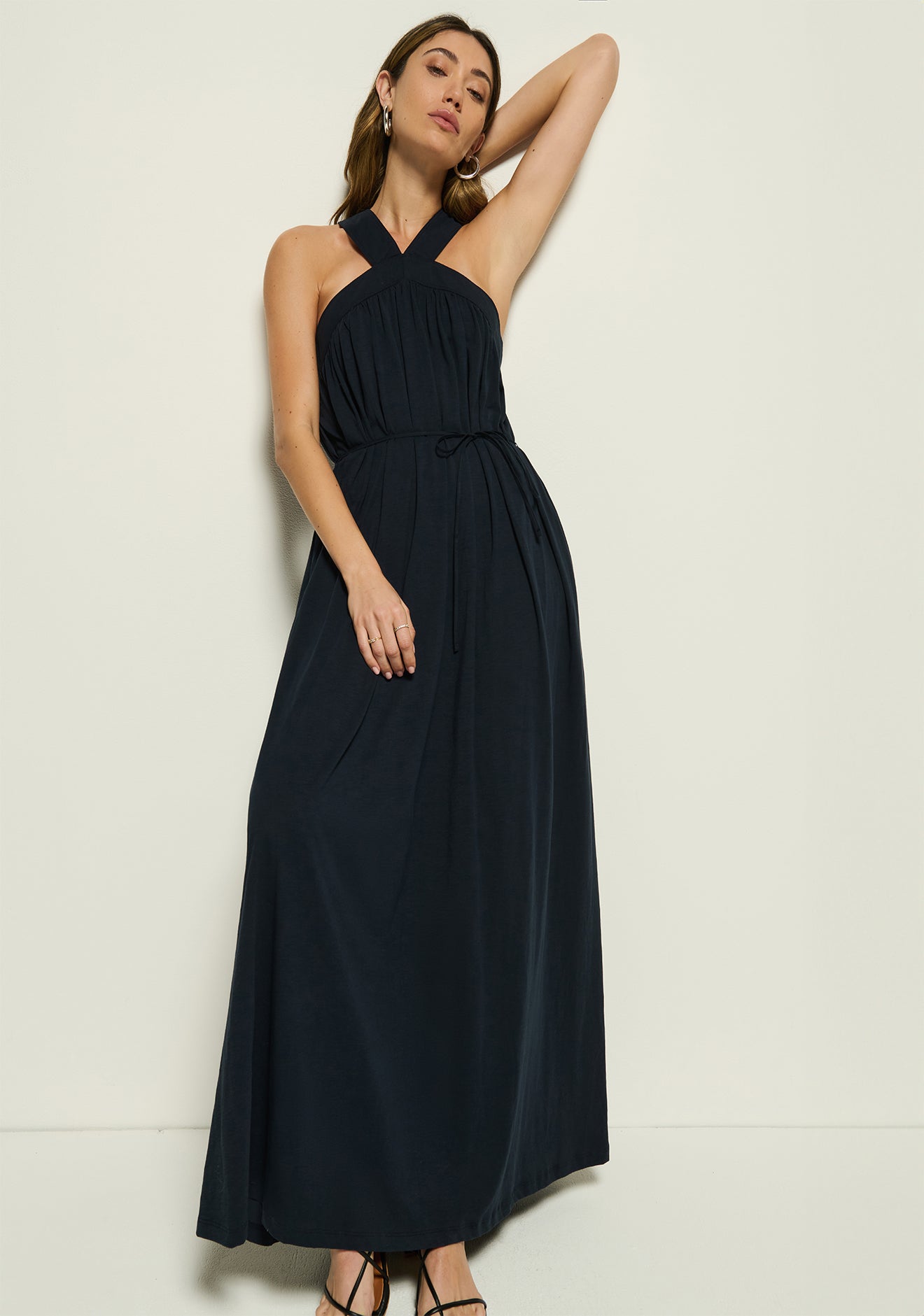 Nation LTD Brielle Halter Dress | Harbour Thread Night Sky / L Nation LTD Brielle Halter Dress | Harbour Thread Night Sky / L