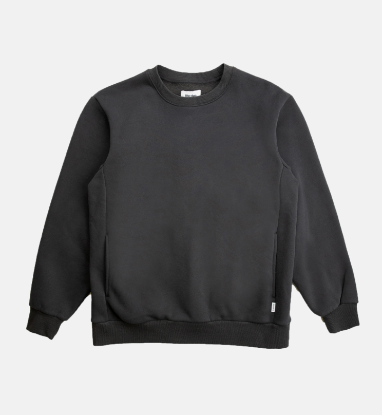 Now at Harbour Thread, this versatile men's fleece crewneck from Rhythm is a classic layer for your everyday style.