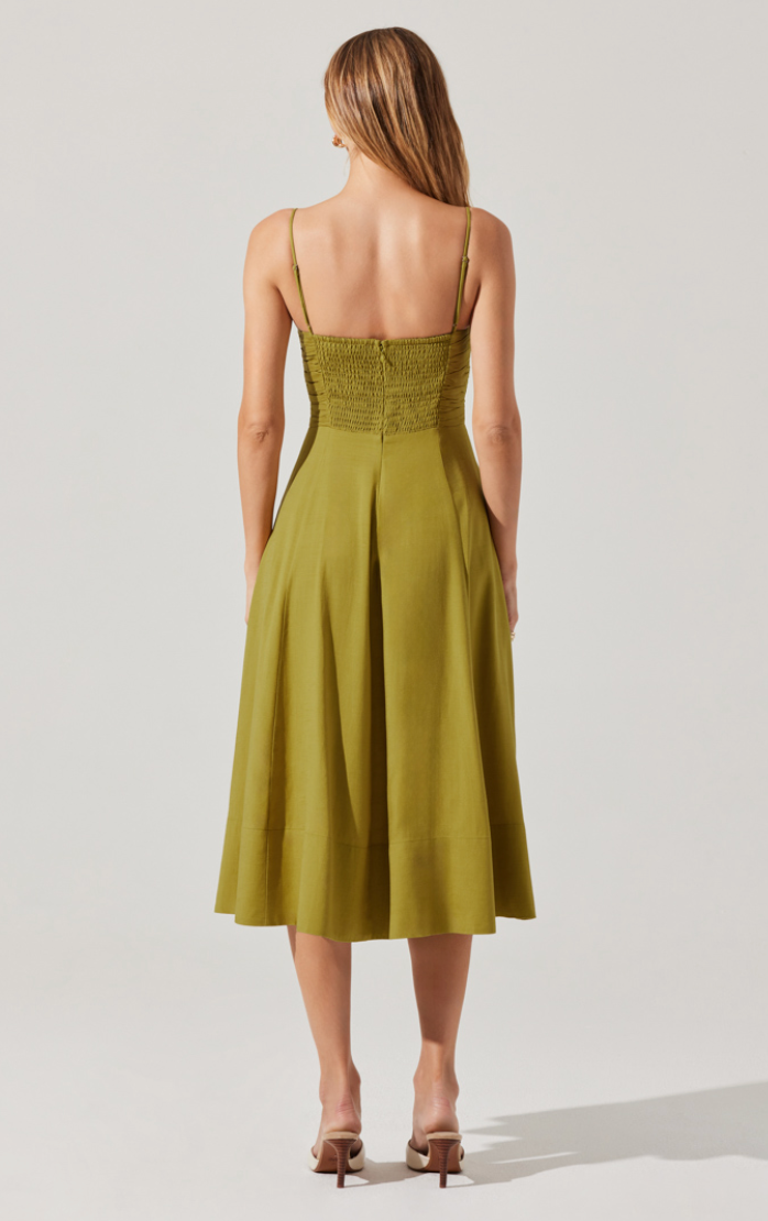 Astr The Label | Celina Midi Dress in Chartreuse | Size S Astr The Label | Celina Midi Dress in Chartreuse | Size S