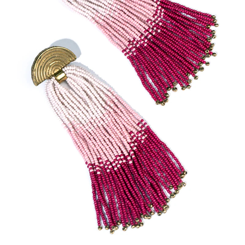 Design detail on the Lalika Earrings in Pink by Deepa Gurnani