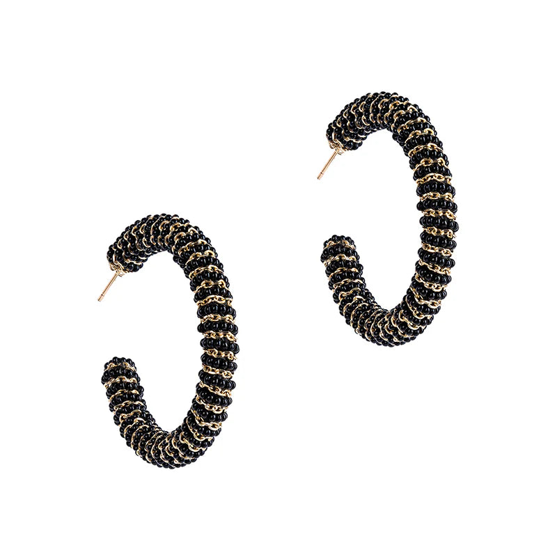 The Zareen Earrings in black by Deepa Gurnani