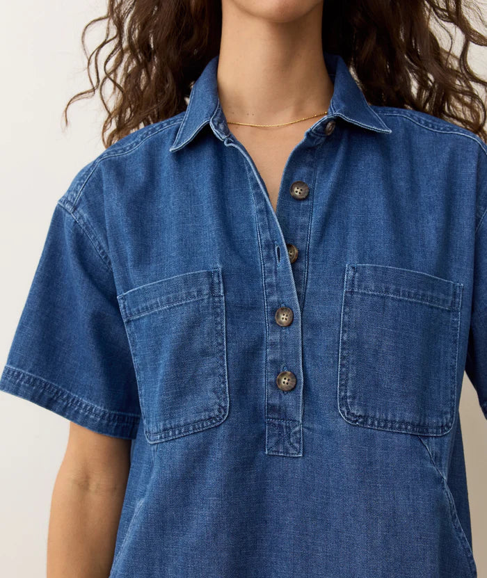 Marine Layer Liza Denim Mini Dress