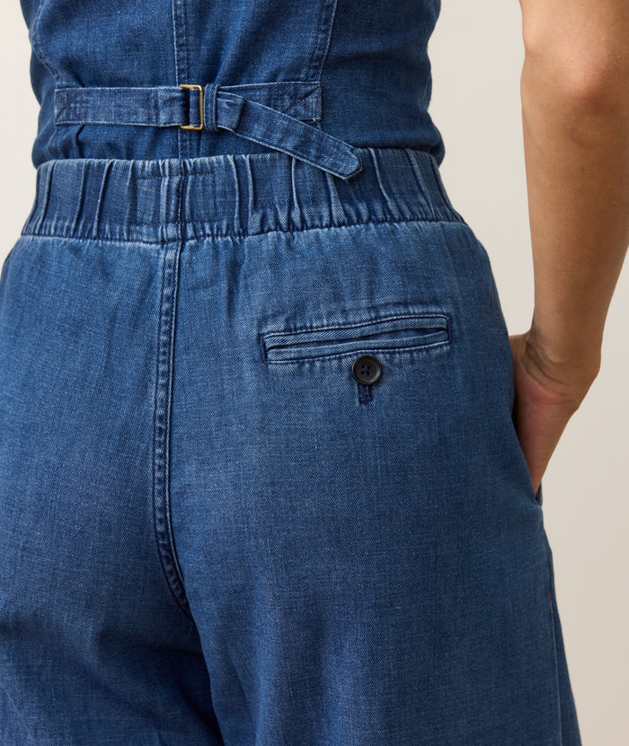 Marine Layer Allison Pleated Wide Leg Denim Trouser