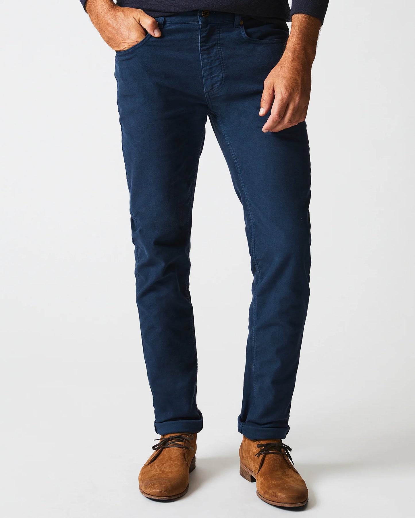 Elevate any look when you wear the men's Moleskin Jean by Billy Reid, on sale now at Harbour Thread boutique in Burlington, VT.