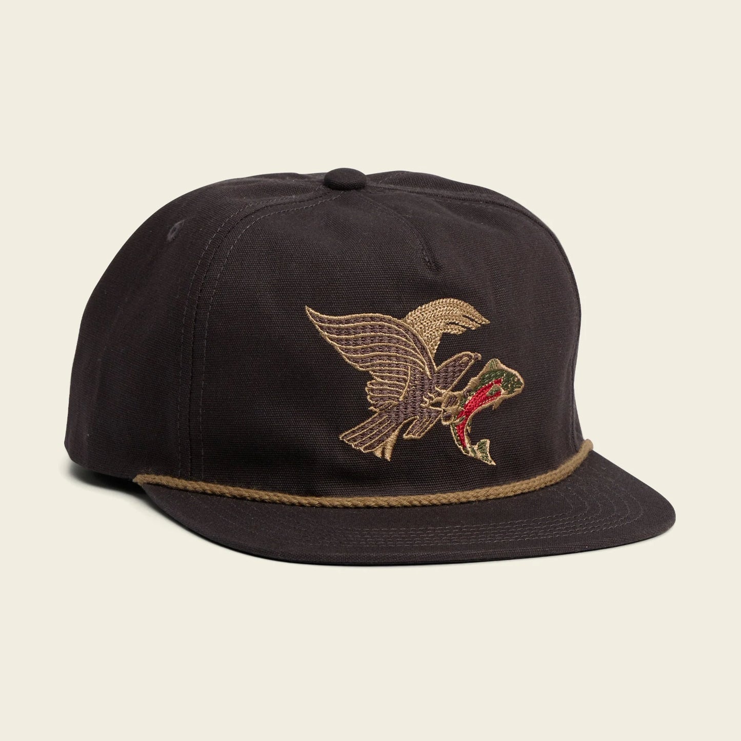 The Howler Bros Osprey Prey Snapback in Black Twill