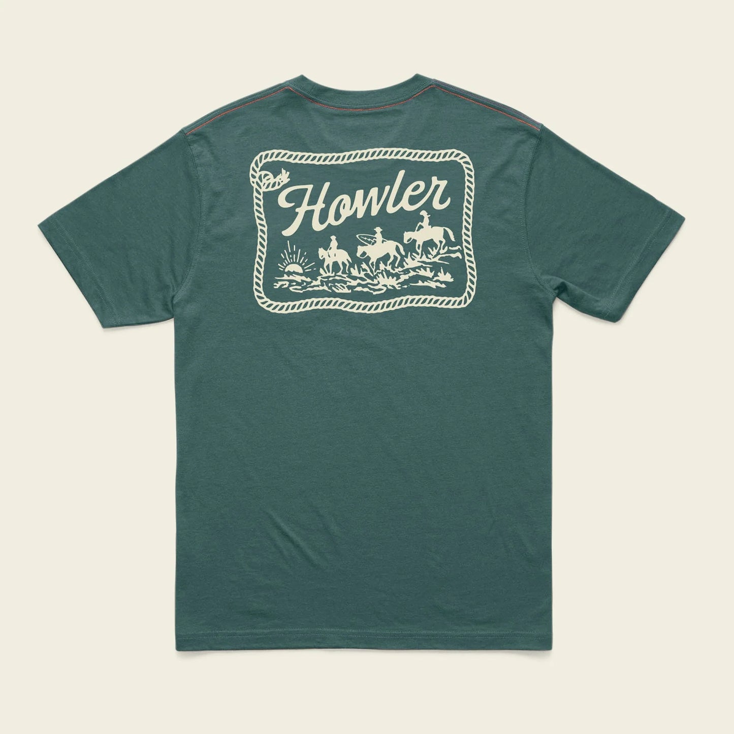 Green t-shirt with 'Howler' logo on the back