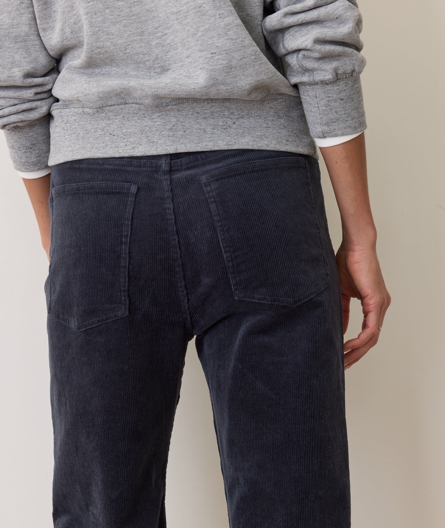 Women's stretch corduroy pants in Navy