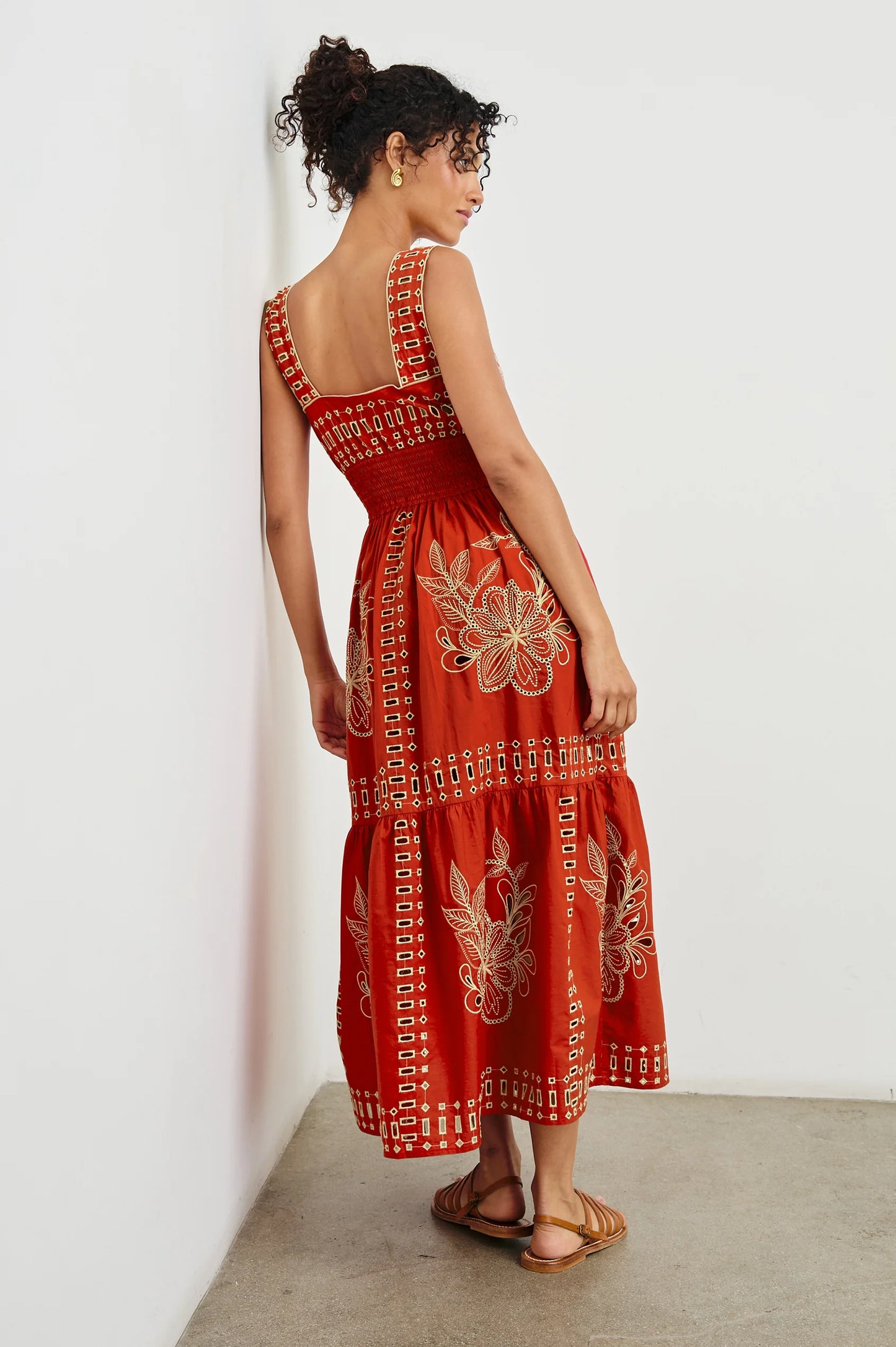Embroidered eyelet tank dress