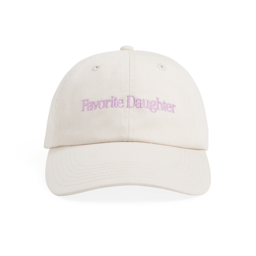 The Favorite Daughter Classic Logo Baseball Hat in the color Khaki Lavender