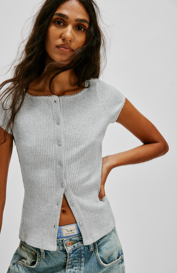 The Free People Most Wanted Cardi in Heather Grey