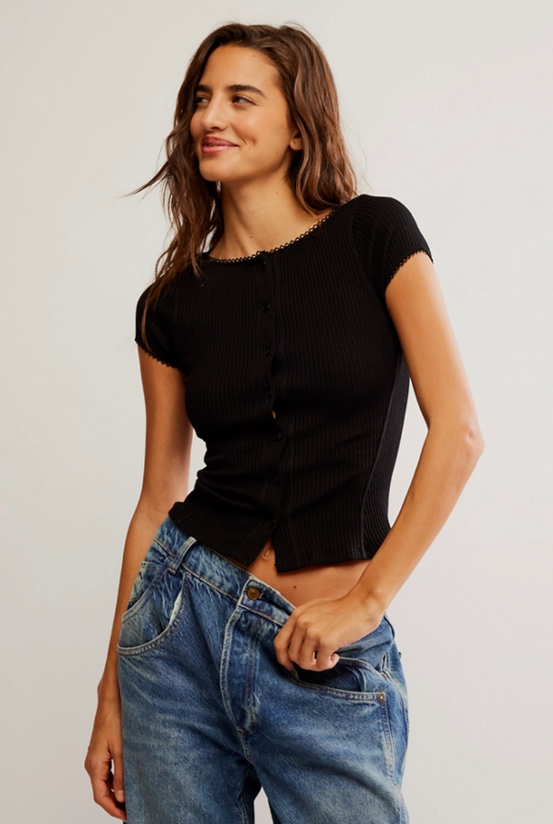 The Free People Most Wanted Cardi is available at Harbour Thread in Black