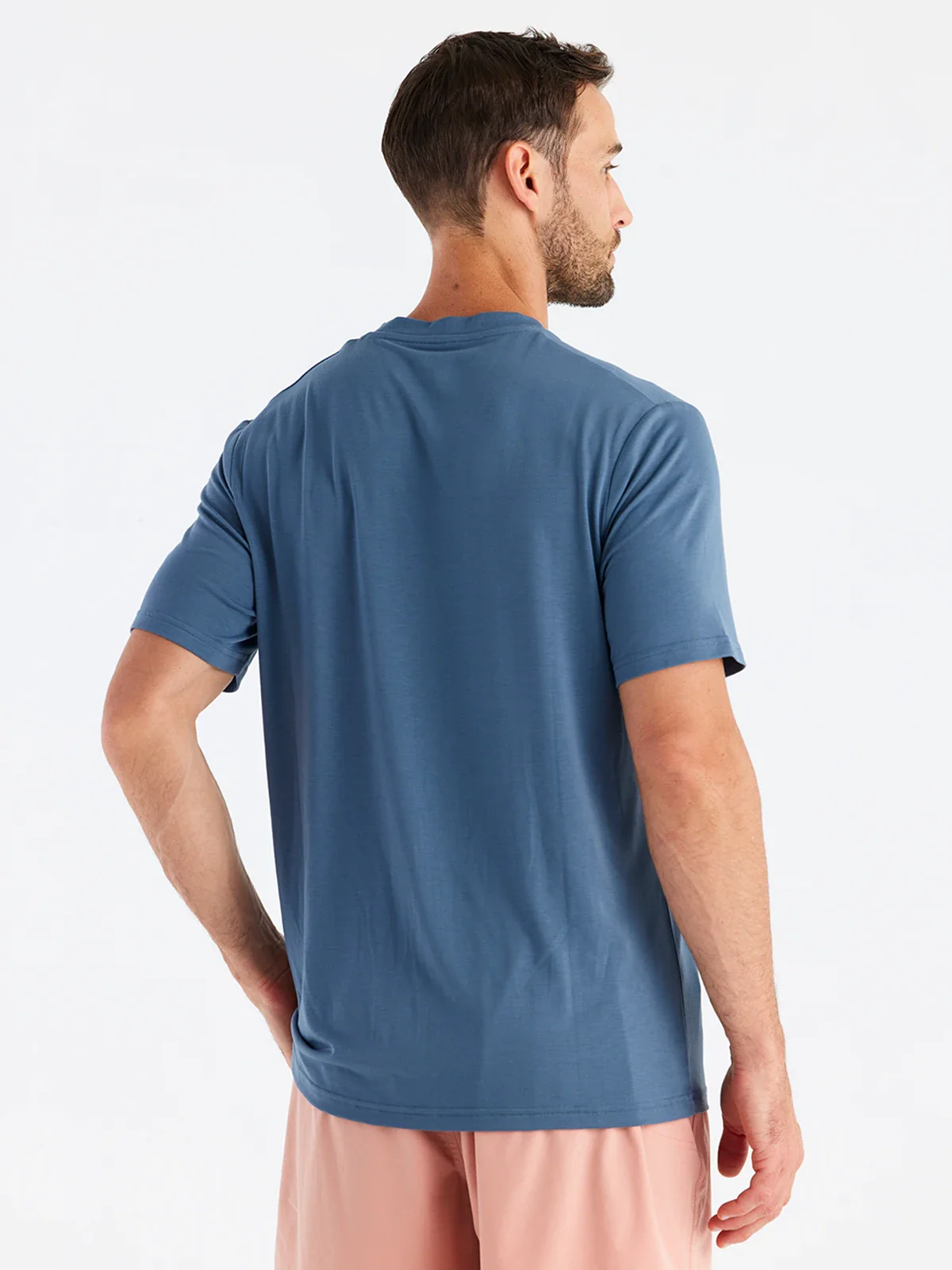 The Free Fly Men's Bamboo Motion Tee in the color Slate Blue