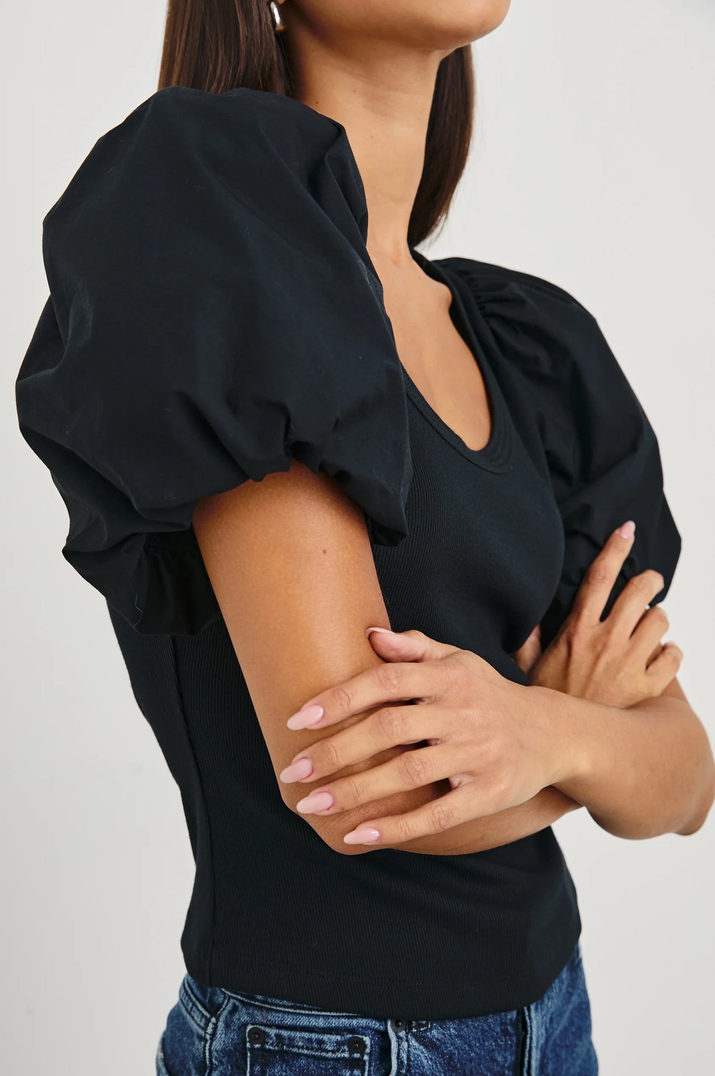 The Hallie top offers billowy short sleeves