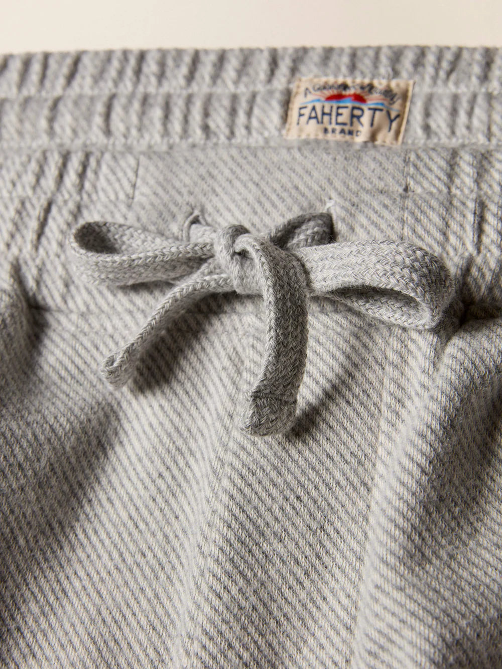 Drawstring detail on the Legend Sweatpant from Faherty
