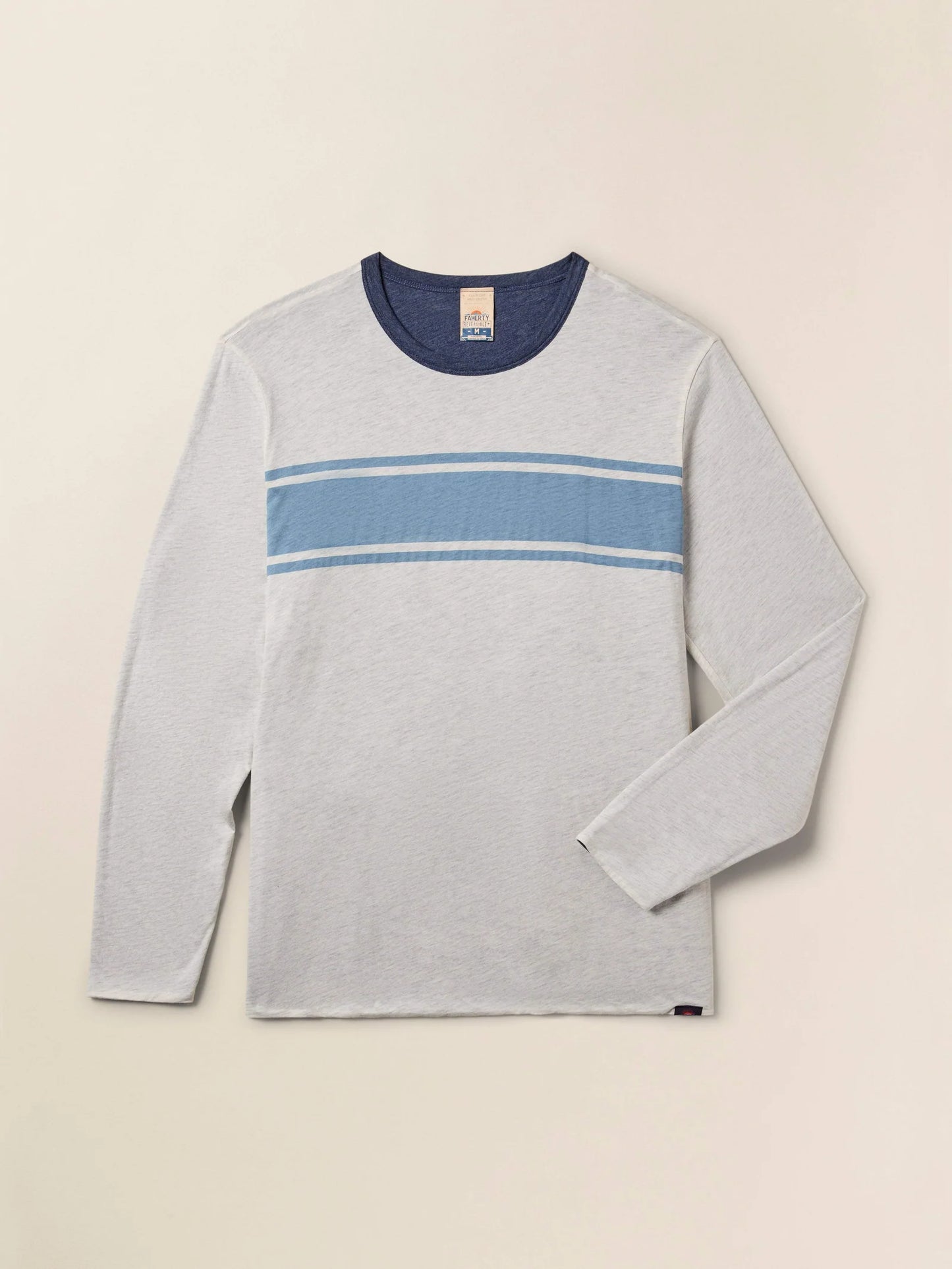 Enjoy incredible softness and versatile styling with the Faherty Long Sleeve Cloud Reversible Crew, on sale now at Harbour Thread in St. Pete, FL!