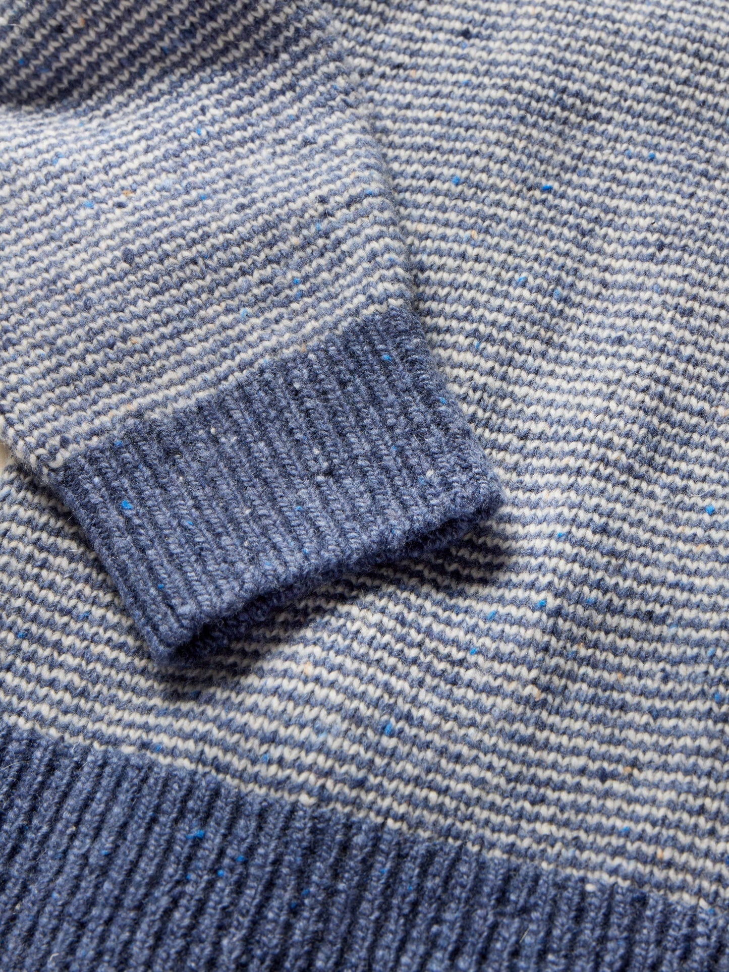 Design detail on Faherty's Donegal Crew Sweater