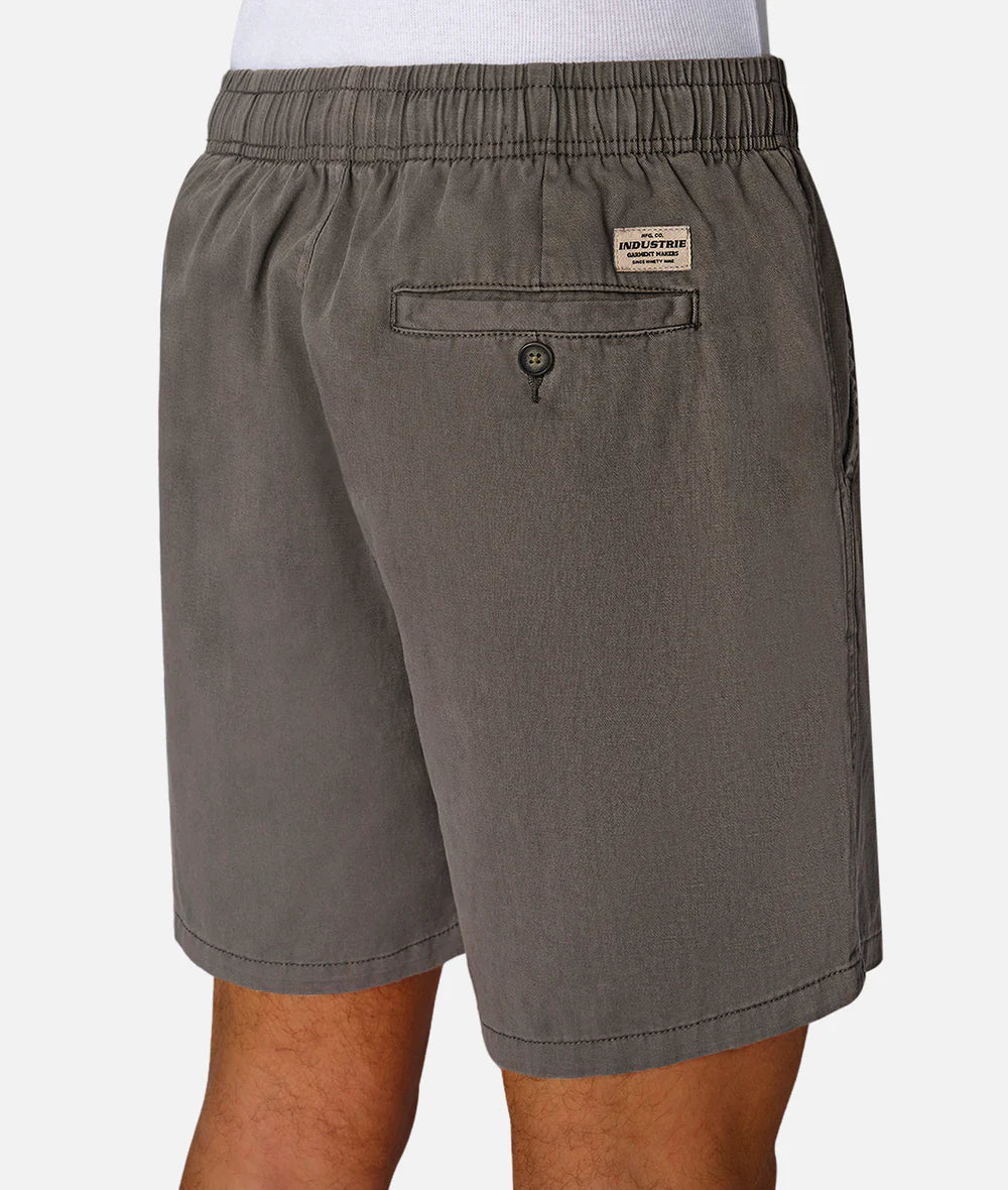 cotton linen blend men's shorts with elastic waist