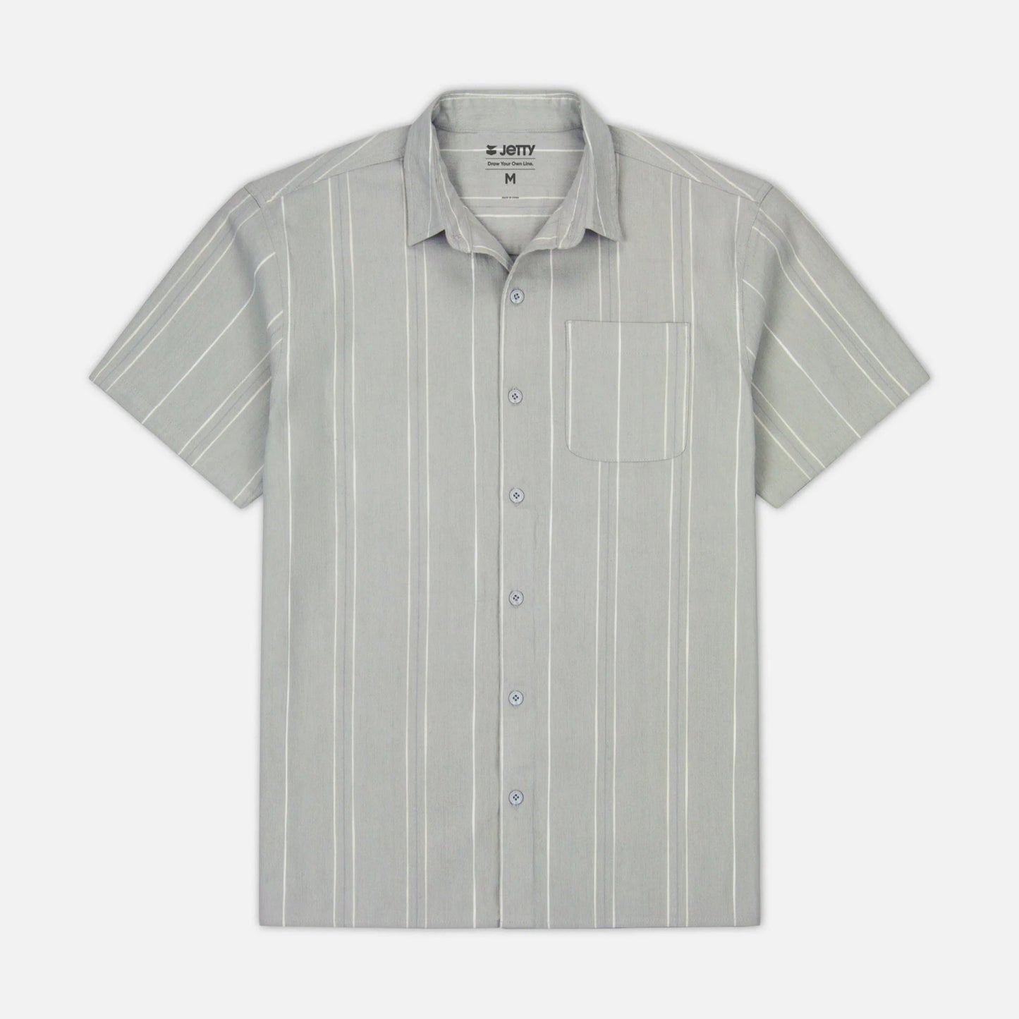 Enjoy the Jetty Breeze Striped Shirt in Grey to elevate your casual look. Find it today at Harbour Thread in St. Pete, FL!