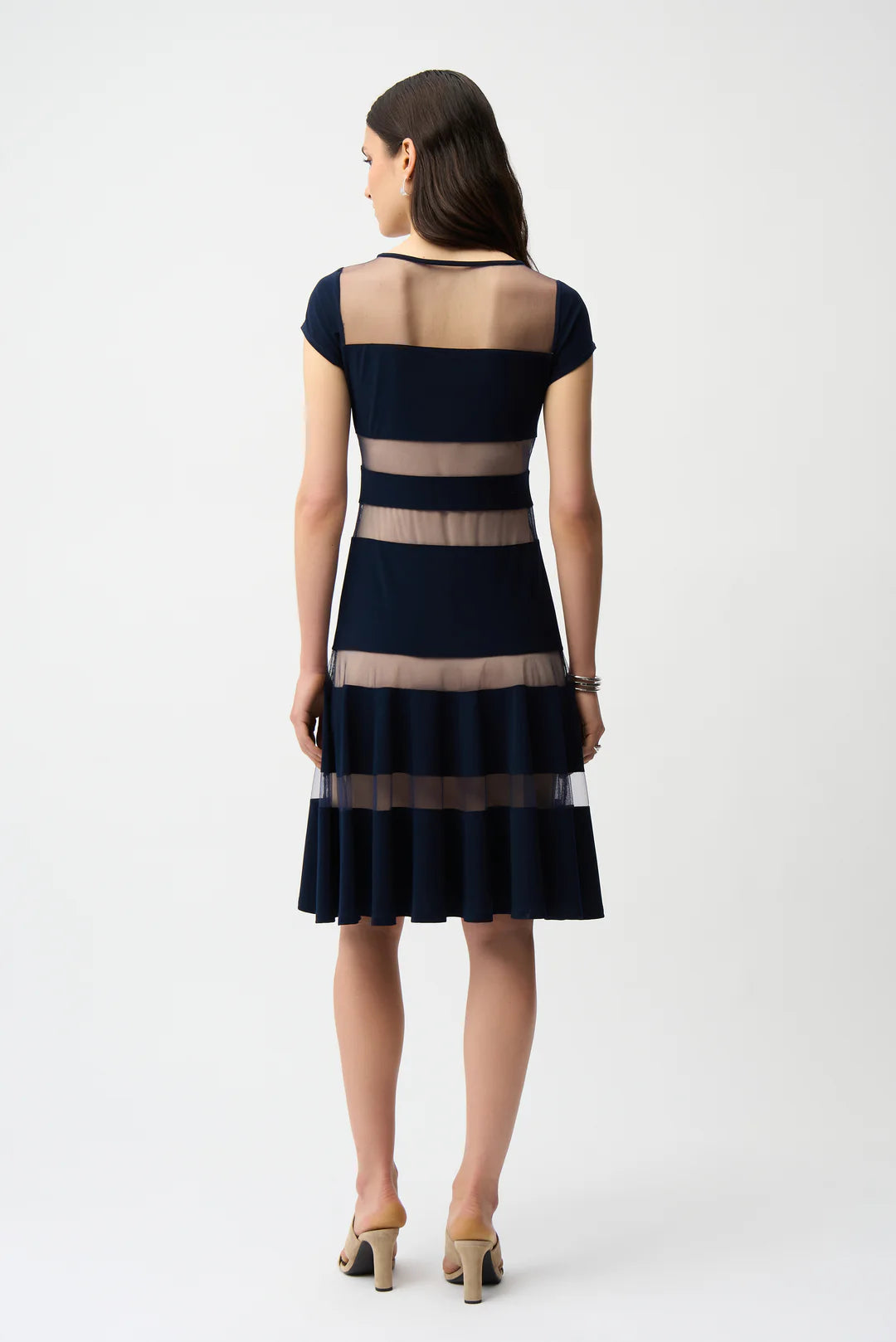 Joseph Ribkoff Fit and Flare Dress with Mesh Inserts