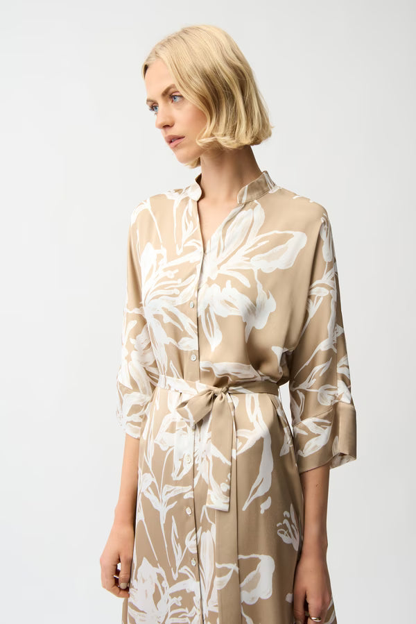 joseph ribkoff shirt dress Joseph Ribkoff Abstract Print Shirt Dress Style 233224 Black/Multi