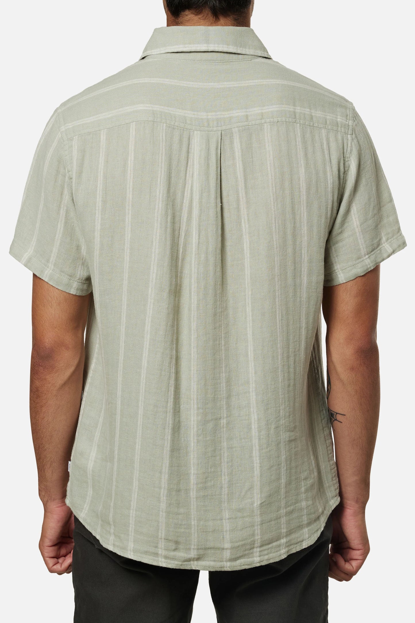 The Katin Alan Shirt offers a relaxed fit with striped herringbone detail