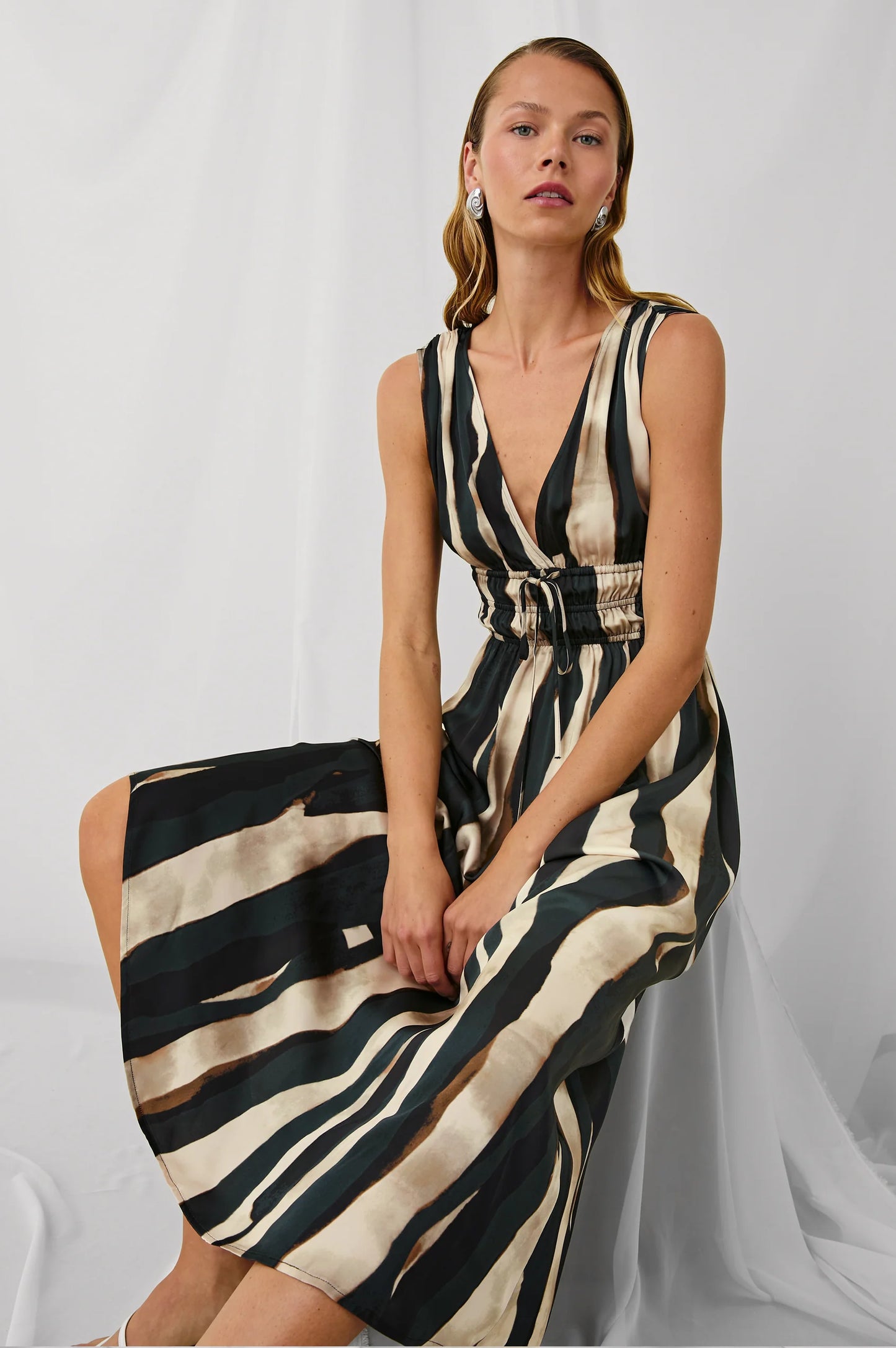 Shop the striped Lilith Midi Dress from Rails at Harbour Thread for your next event!