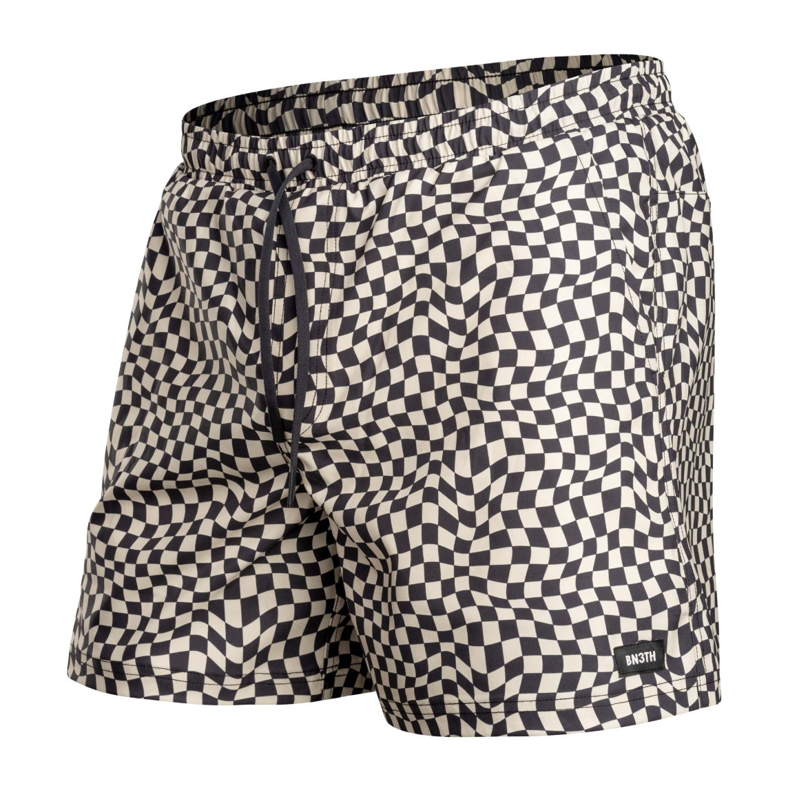 Men's warped checker pattern swim shorts from BN3TH