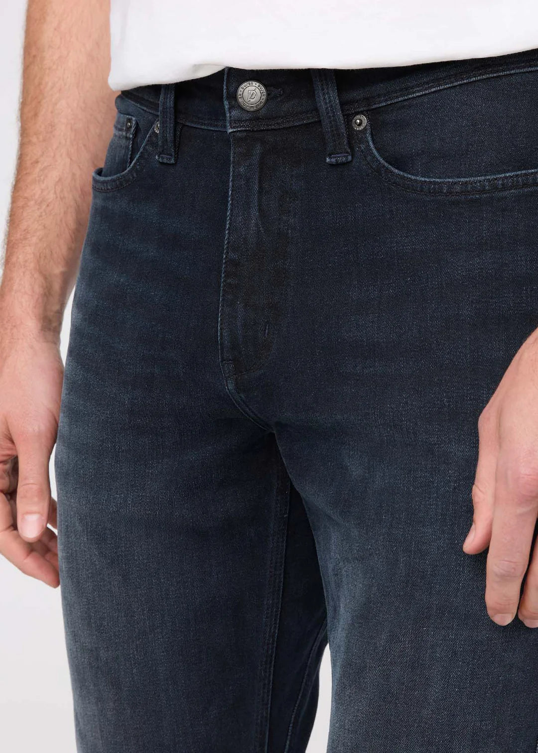 Dark wash men's jeans from DUER