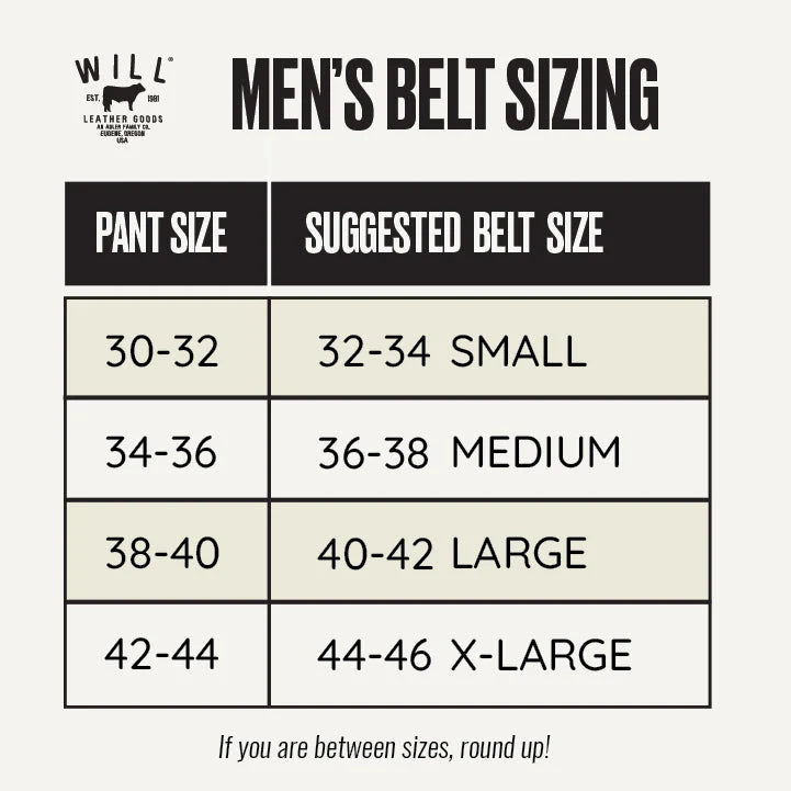 Will Leather Goods Perforated Jean Belt - Brown