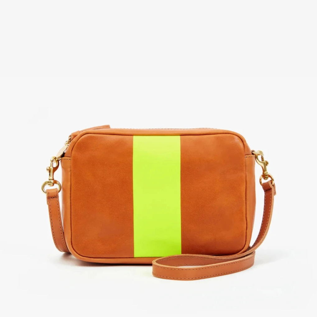 The Tan Nappetto Stripe Midi Sac Crossbody by Clare V.