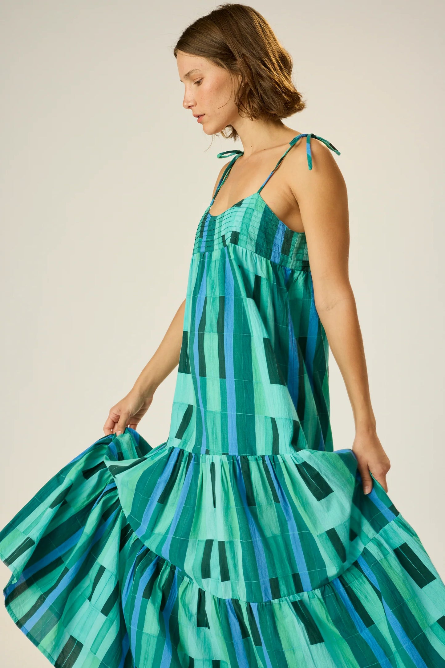 Enjoy the sweetness of summer style with the Melanie Tie Strap Maxi Dress from Natalie Martin, available to shop at Harbour Thread