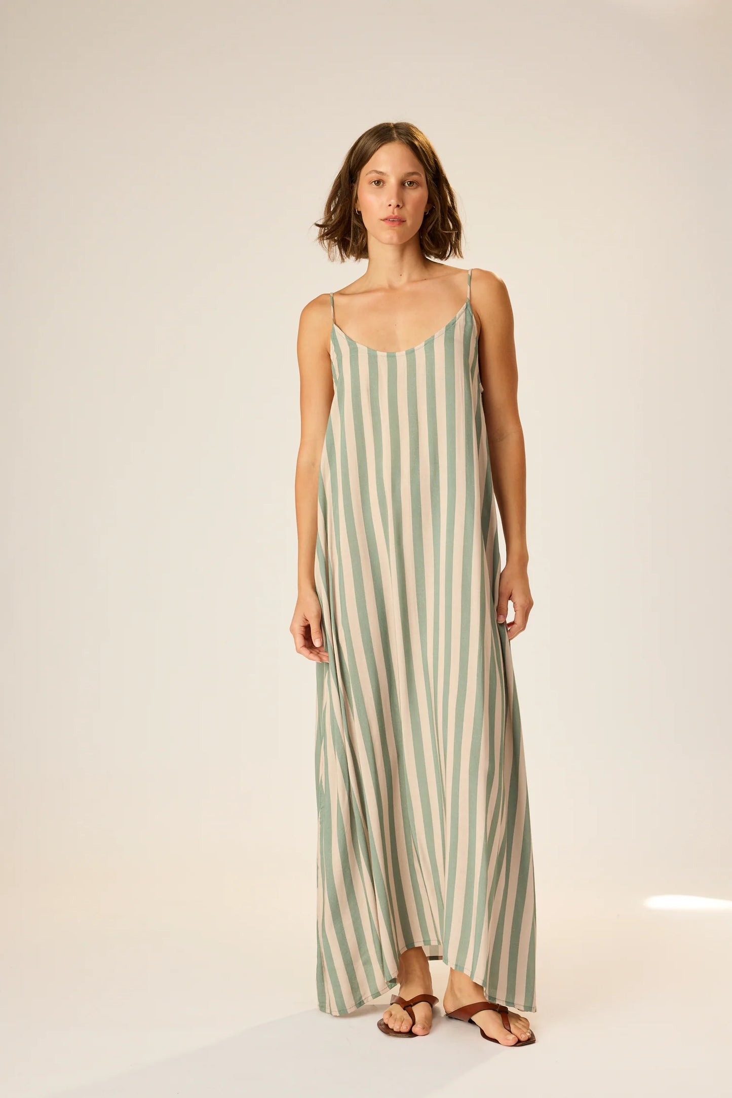 The Natalie Martin Heather Maxi in Thick Stripe Jade