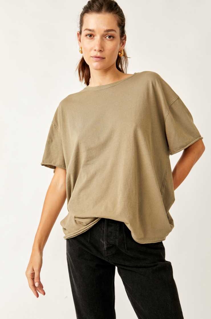 This staple from Free People's We The Free collection offers a wide, boxy fit with dropped shoulders and raw edge seaming details for a little something extra.