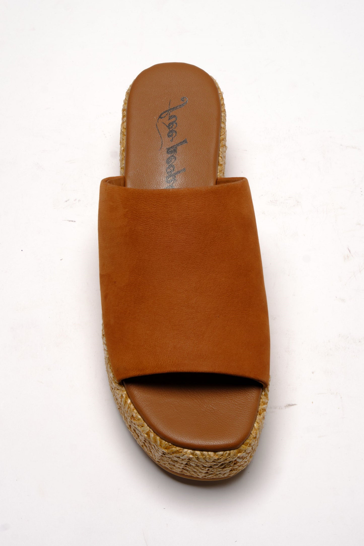 Free People's Tan Harbor Raffia Flatform Sandal