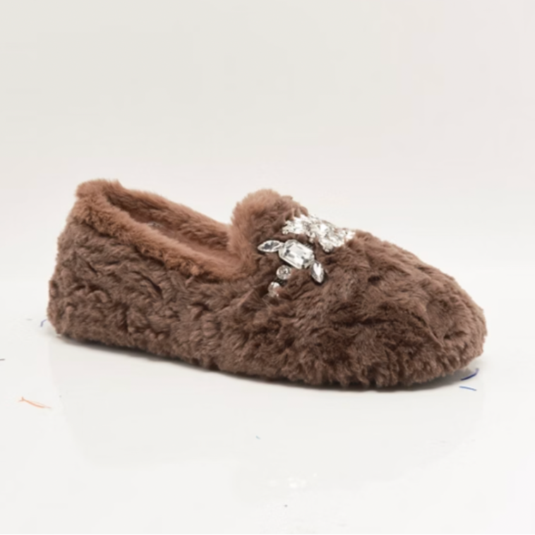 The Free People Slumber Party Loafer Slippers are available at Harbour Thread boutique in the color Chocolate