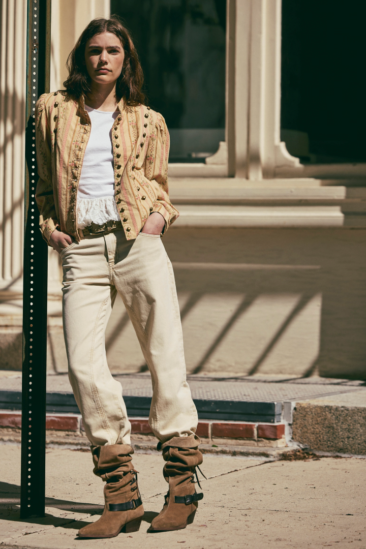 Shop the ecru Risk Taker Mid-Rise Jeans by Free People at Harbour Thread for fresh spring denim style