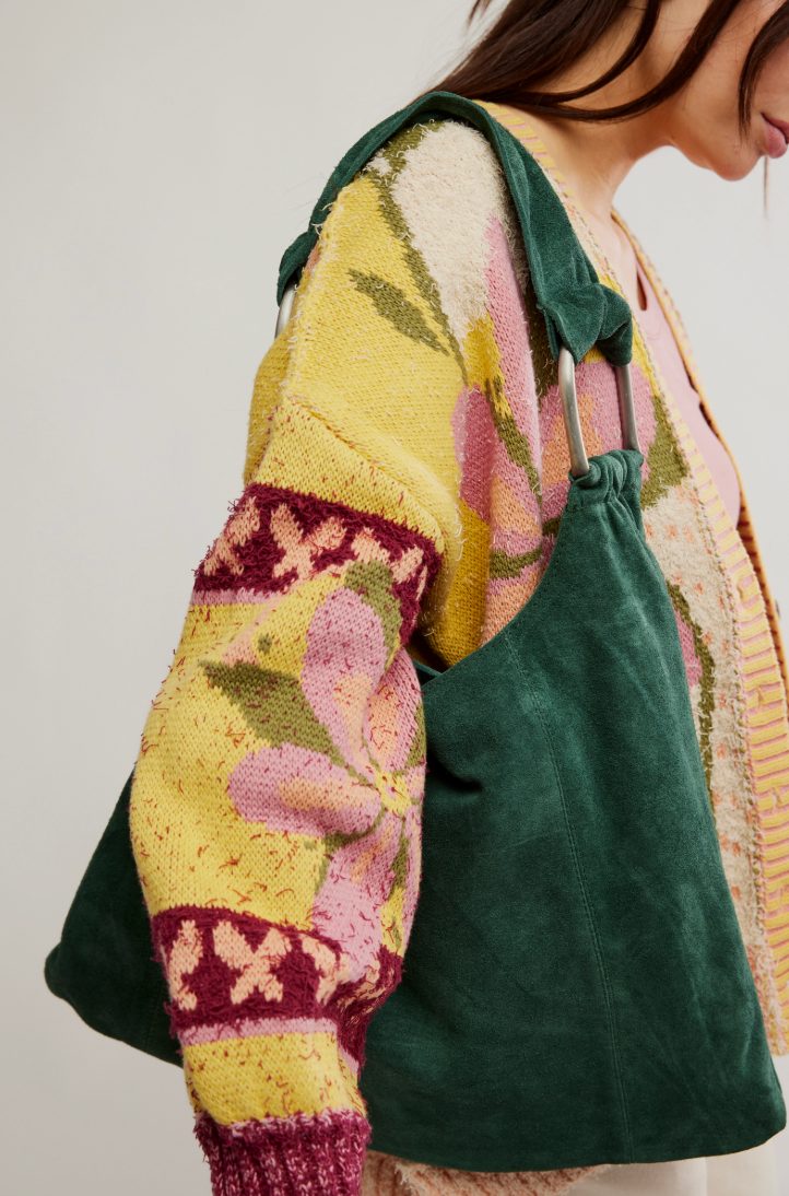 Accessorize in style with women's purses from Harbour Thread boutique! New arrivals include the Free People Bobbi Slouch Suede Tote in Pine.