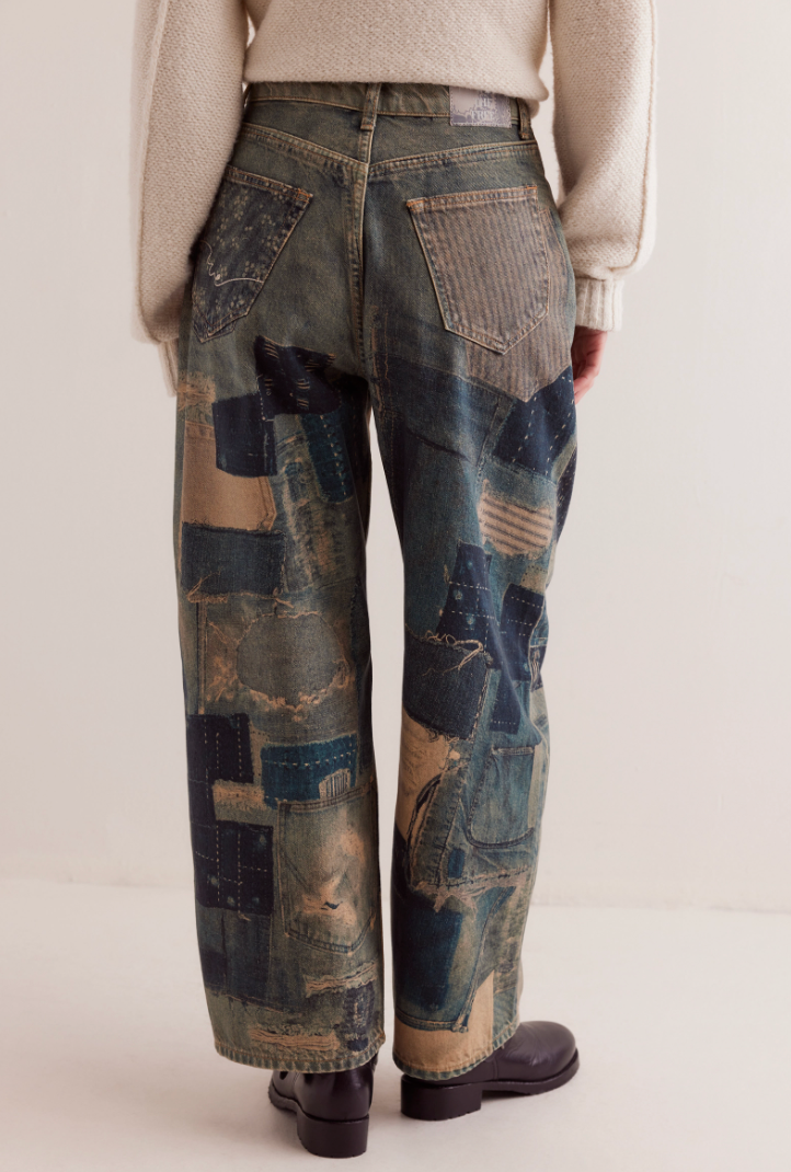 Free People Illusions Printed Relaxed Jeans