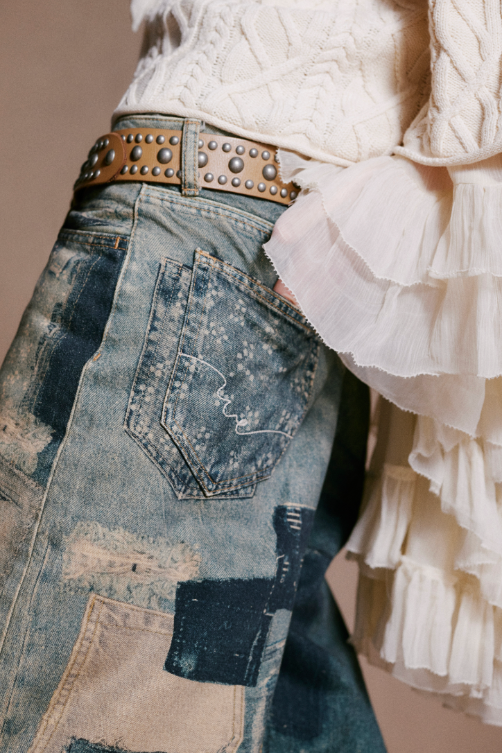 Free People Illusions Printed Relaxed Jeans