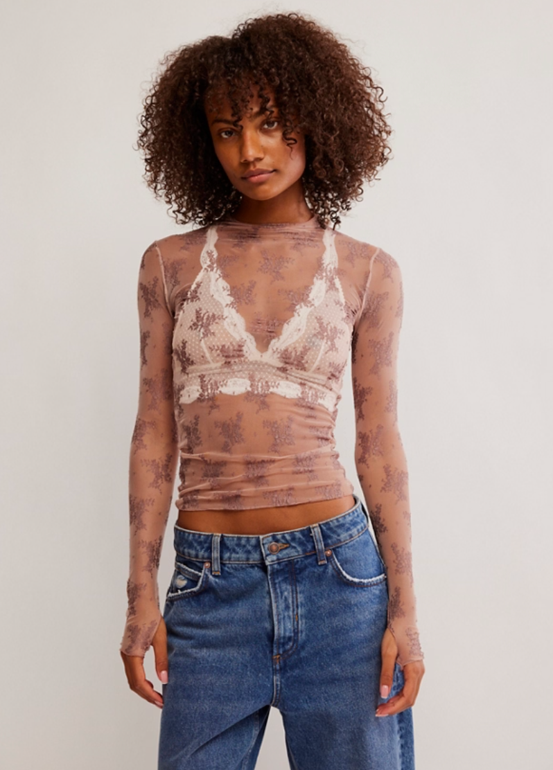 Free People Two Tone Lady Lux Layering Top