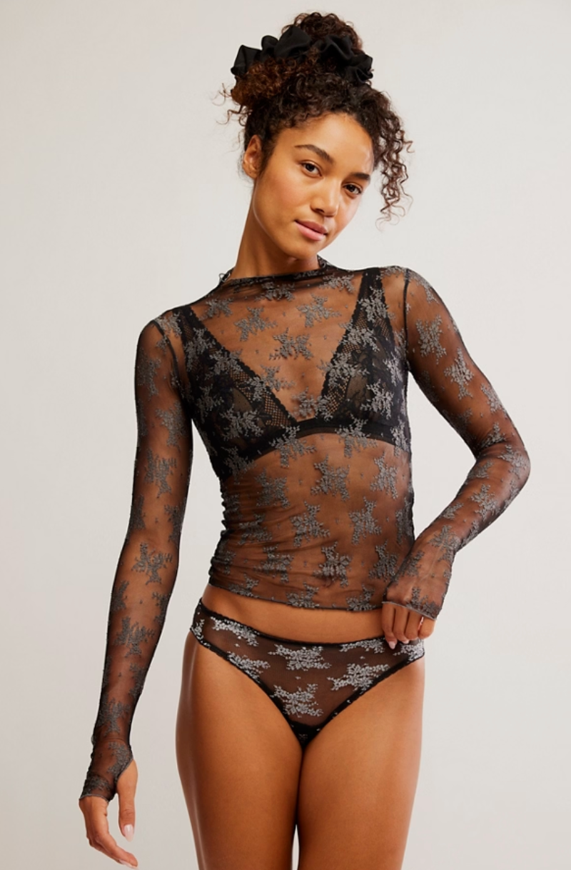 Free People Two Tone Lady Lux Layering Top