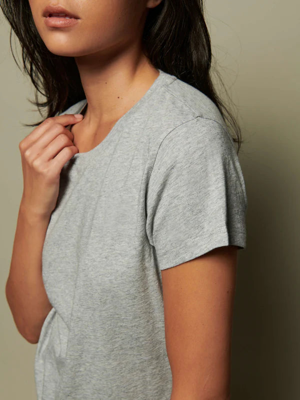 Shop women's sustainable t-shirts at Harbour Thread boutique in St. Pete, FL. New arrivals include in the Nation LTD Goldie Boxy Crew Tee in Heather Grey