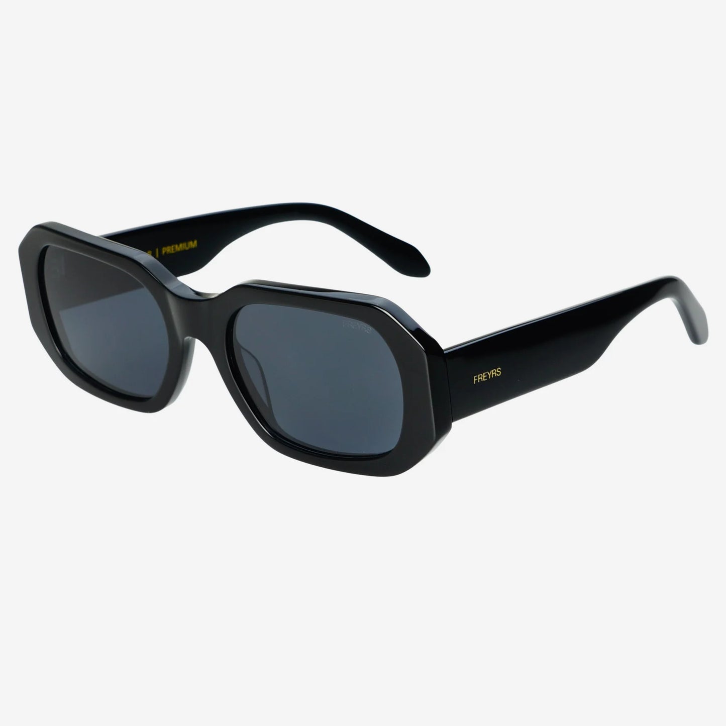 Black rectangular unisex sunglasses from FREYRS
