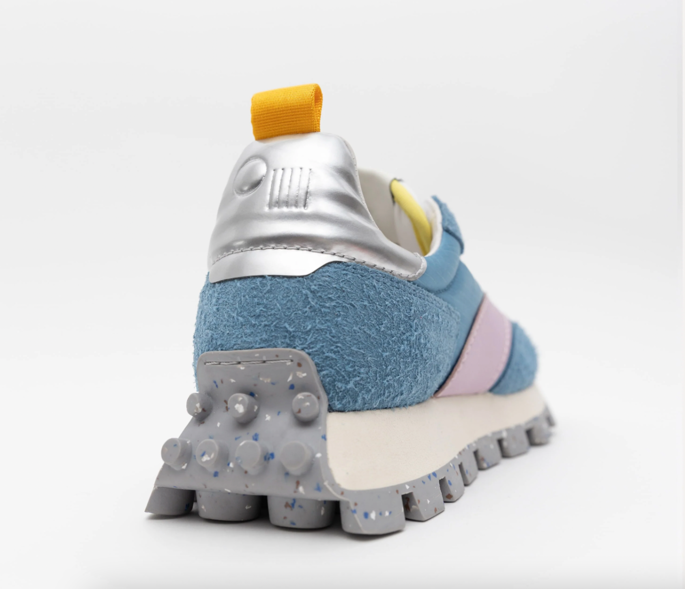 Back view of the Glacier Blue Osaka lug bottom trainer sneaker by Oncept