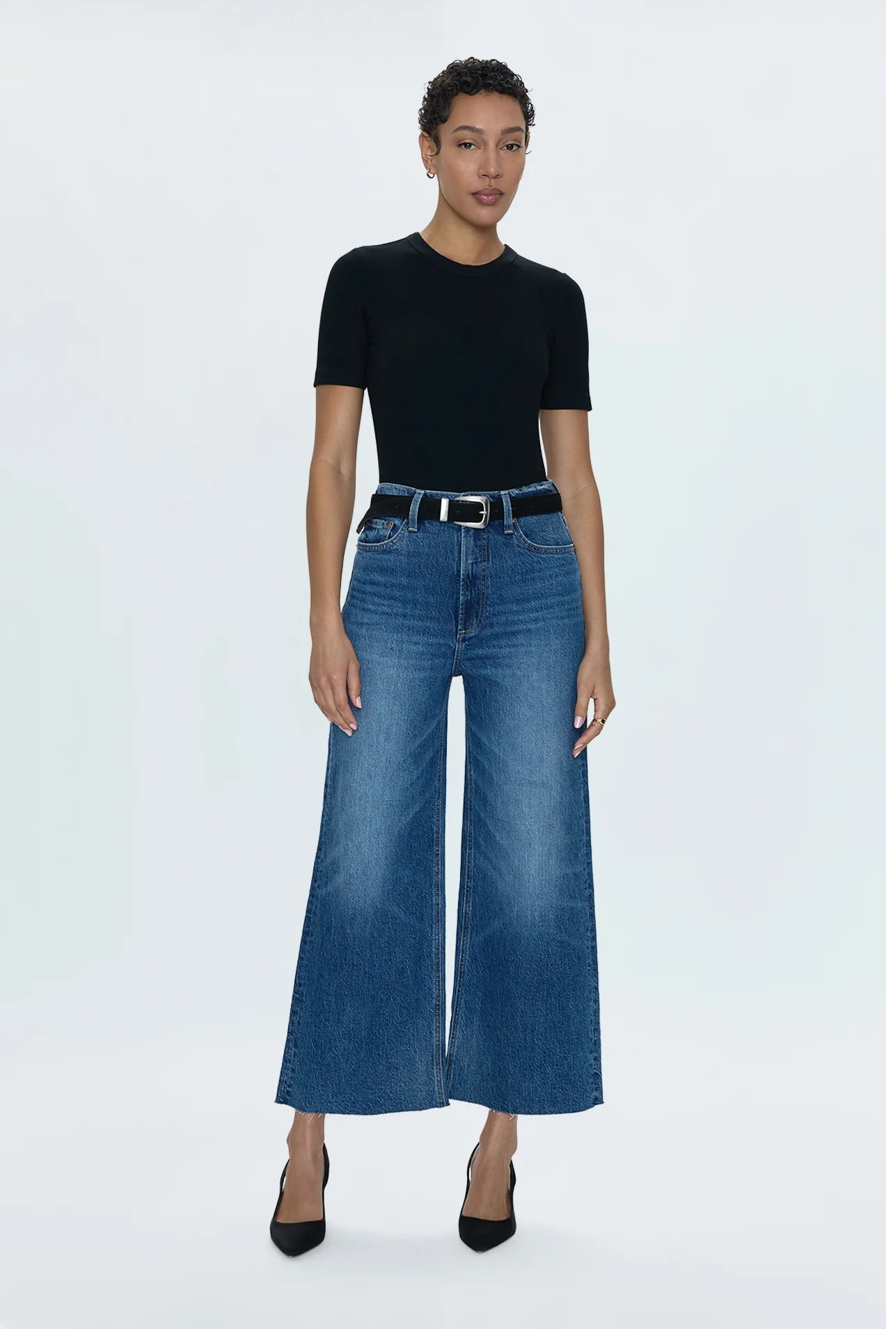 Shop the PISTOLA Lana High Rise Ultra Wide Jean in Palladium at Harbour Thread
